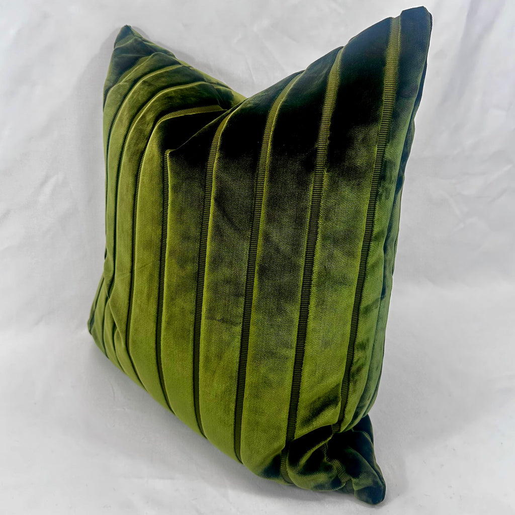 Luxury Pillow – 24" × 24" – Elysian Stripe Loden