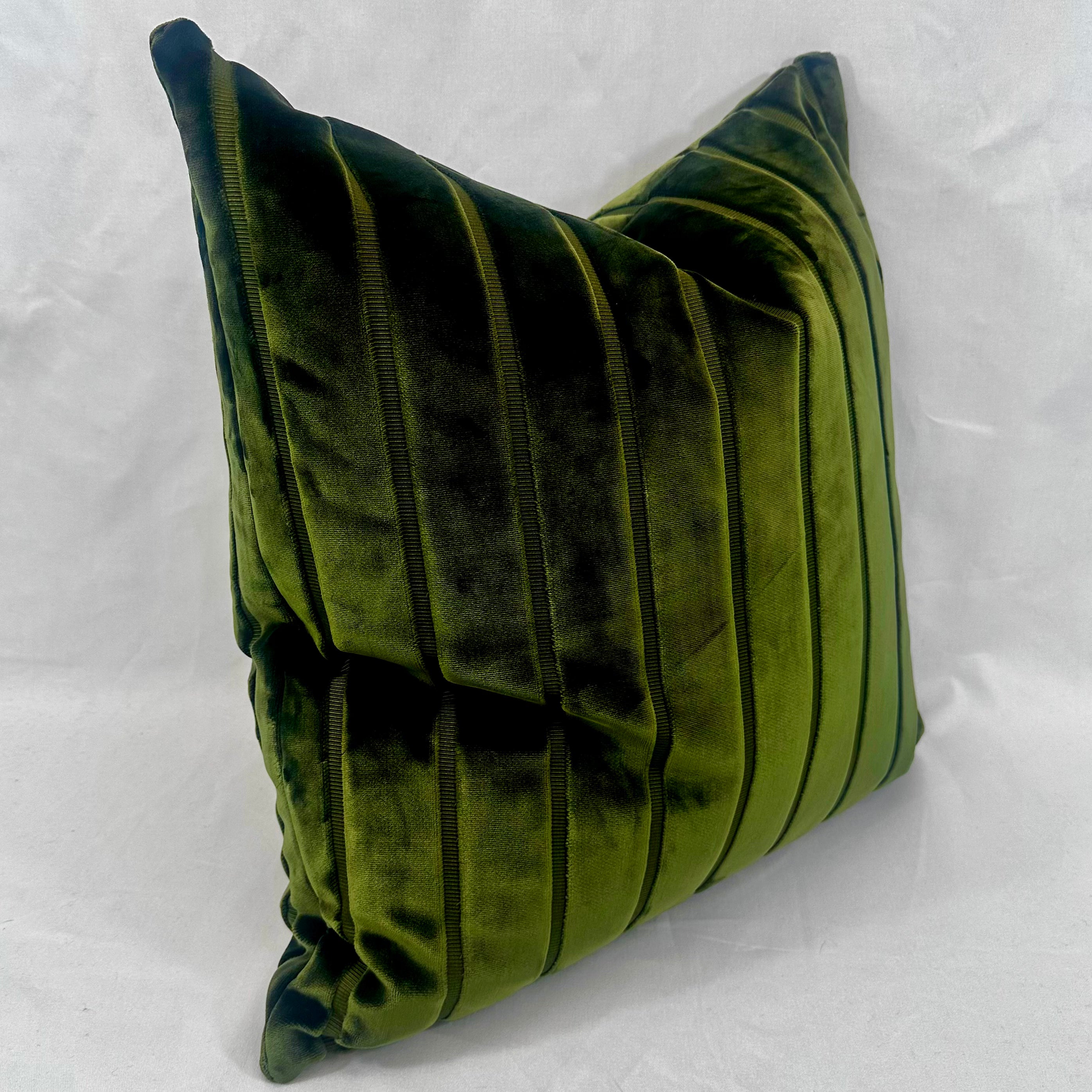 Luxury Pillow – 24" × 24" – Elysian Stripe Loden