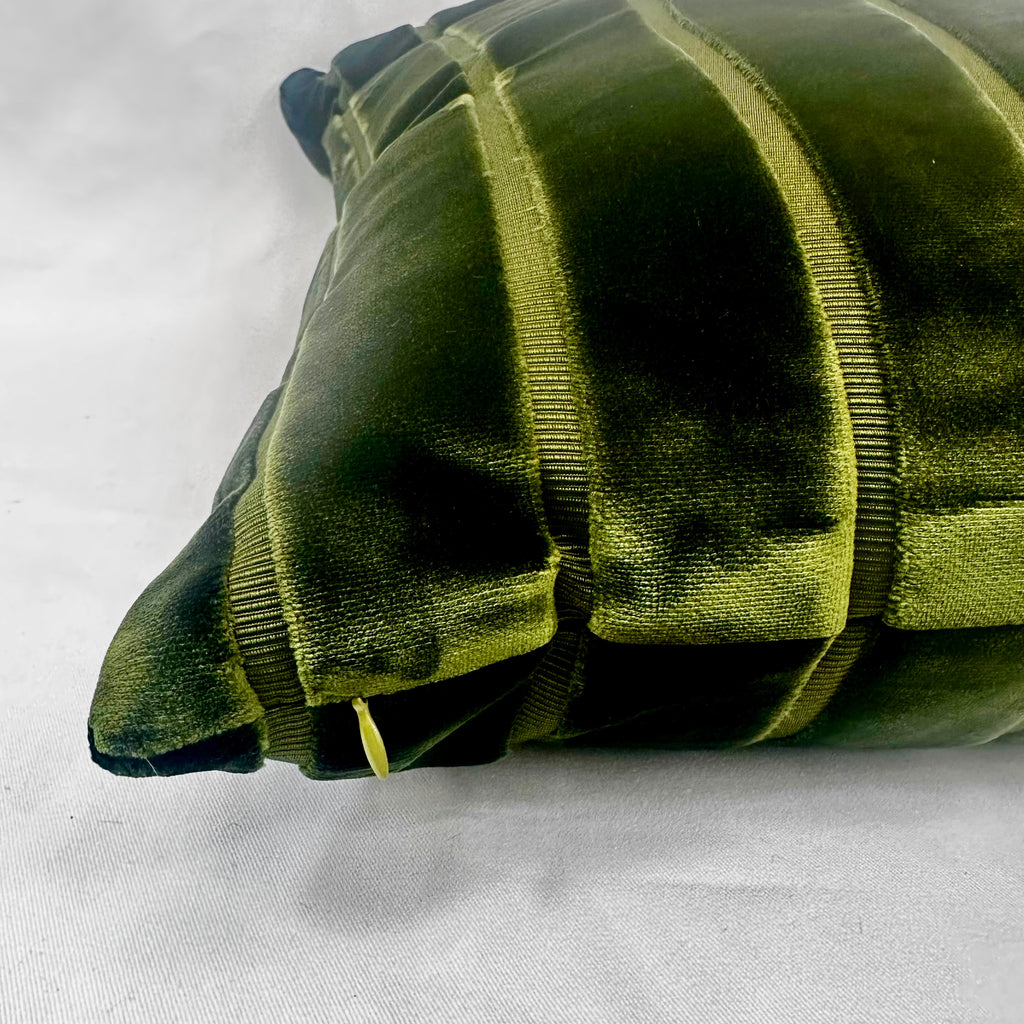 Luxury Pillow – 24" × 24" – Elysian Stripe Loden