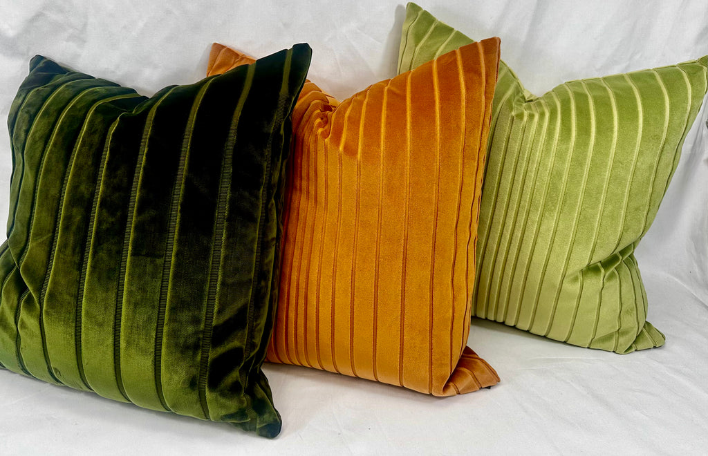 Luxury Pillow – 24" × 24" – Elysian Stripe Loden