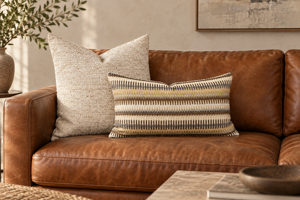 Woven Pecan – 24" × 24" Luxury Square Pillow