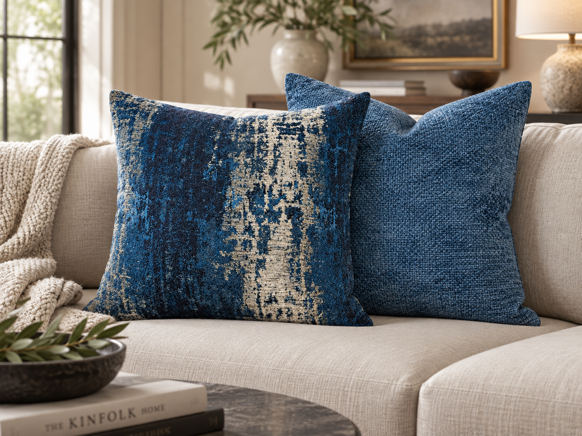 Norse Indigo – 24" × 24" Luxury Square Pillow
