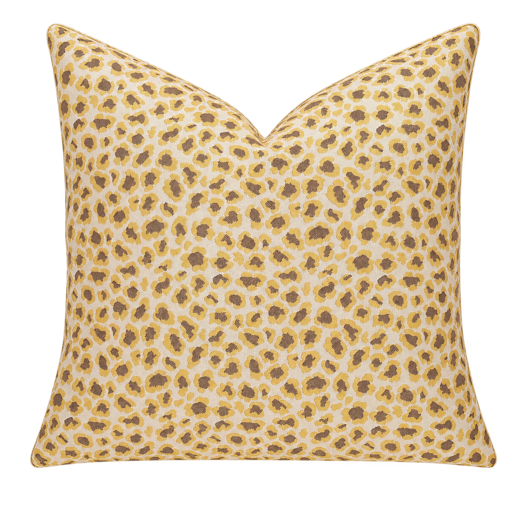 Angola Yellow – 24" × 24" Luxury Square Pillow