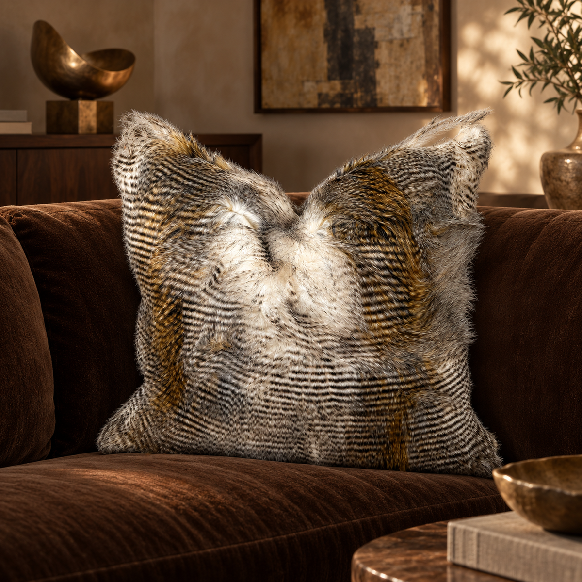 Alaskan Hawk – 24" × 24" Luxury Square Pillow