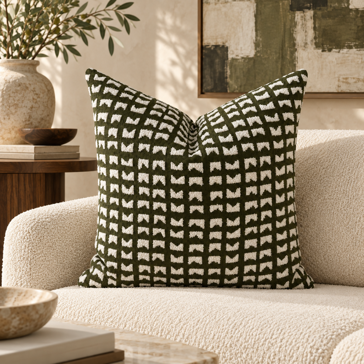 Adair Fern – 24" × 24" Luxury Square Pillow