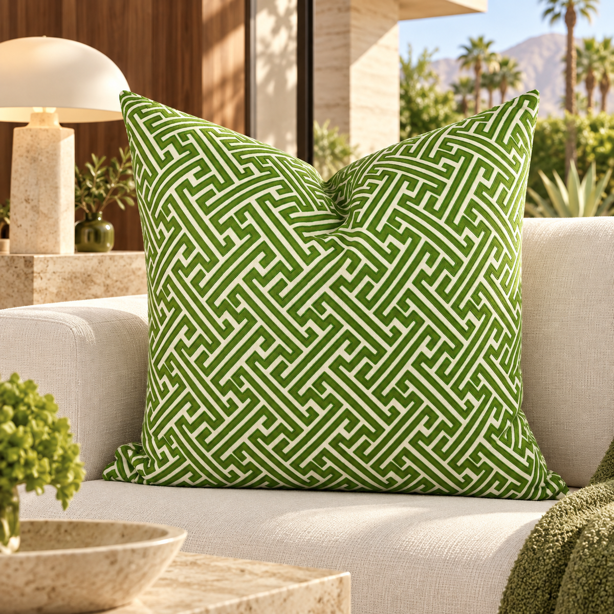 Amazed Green – 24" × 24" Luxury Square Pillow