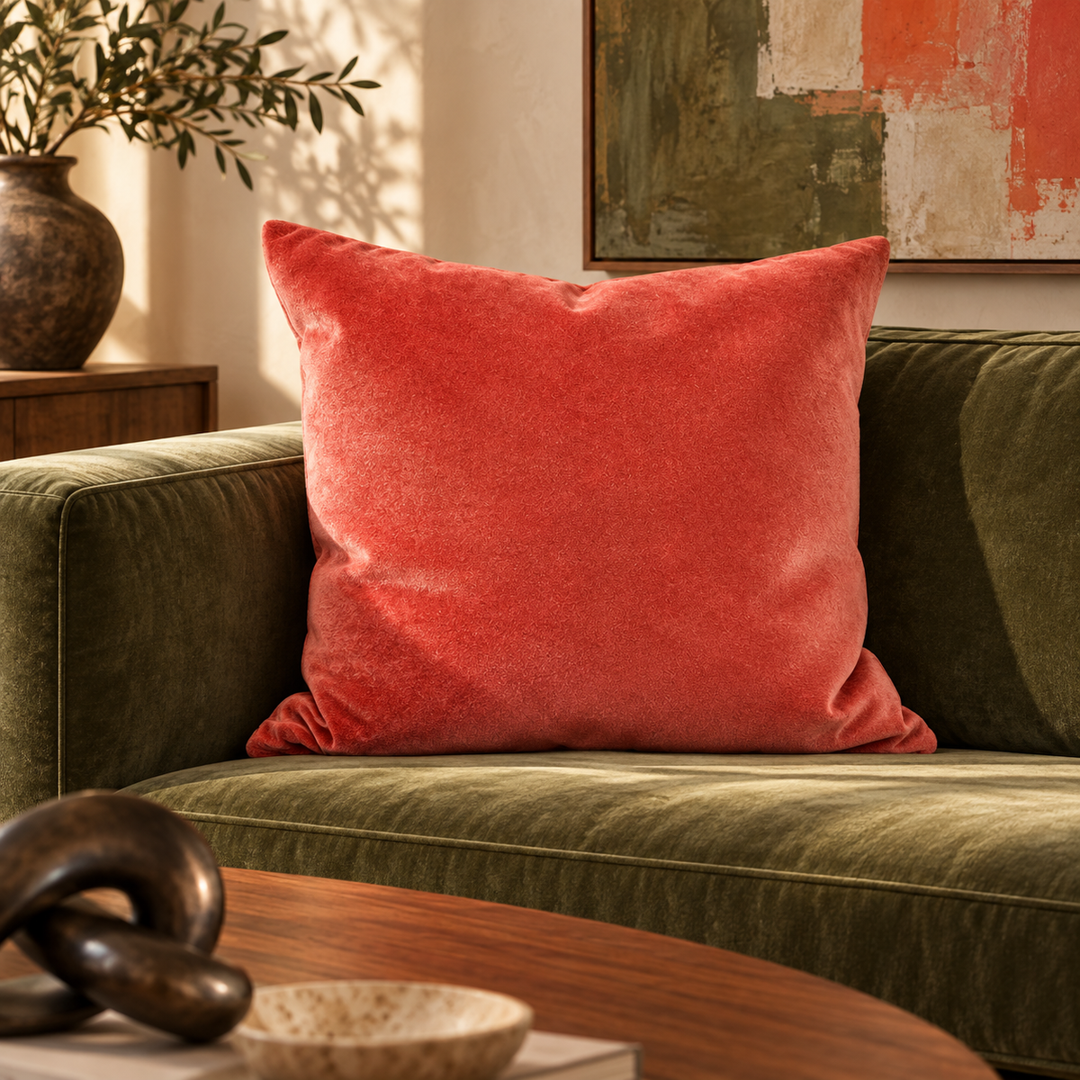 Belvedere Blush – 24" × 24" Luxury Square Pillow
