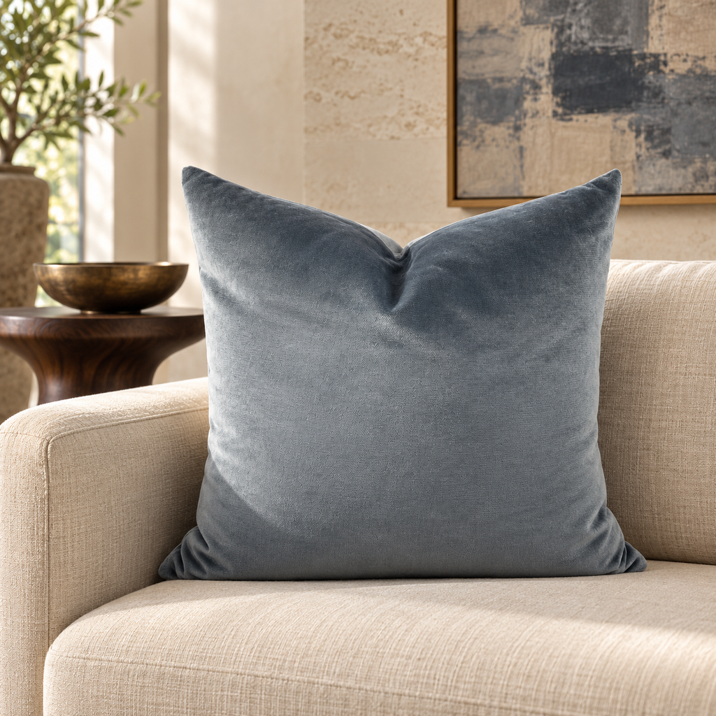 Belvedere Graphite – 24" × 24" Luxury Square Pillow