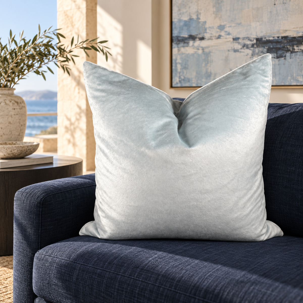 Belvedere Mist – 24" × 24" Luxury Square Pillow