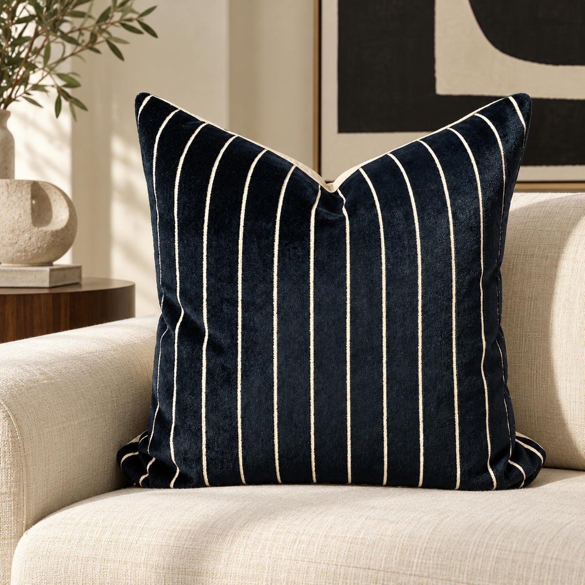 Bizete Ebony – 24" × 24" Luxury Square Pillow
