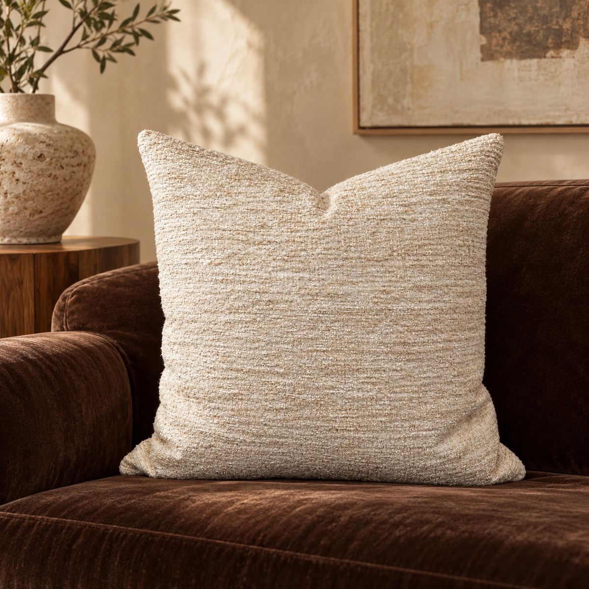 Chic Blush – 24" × 24" Luxury Square Pillow