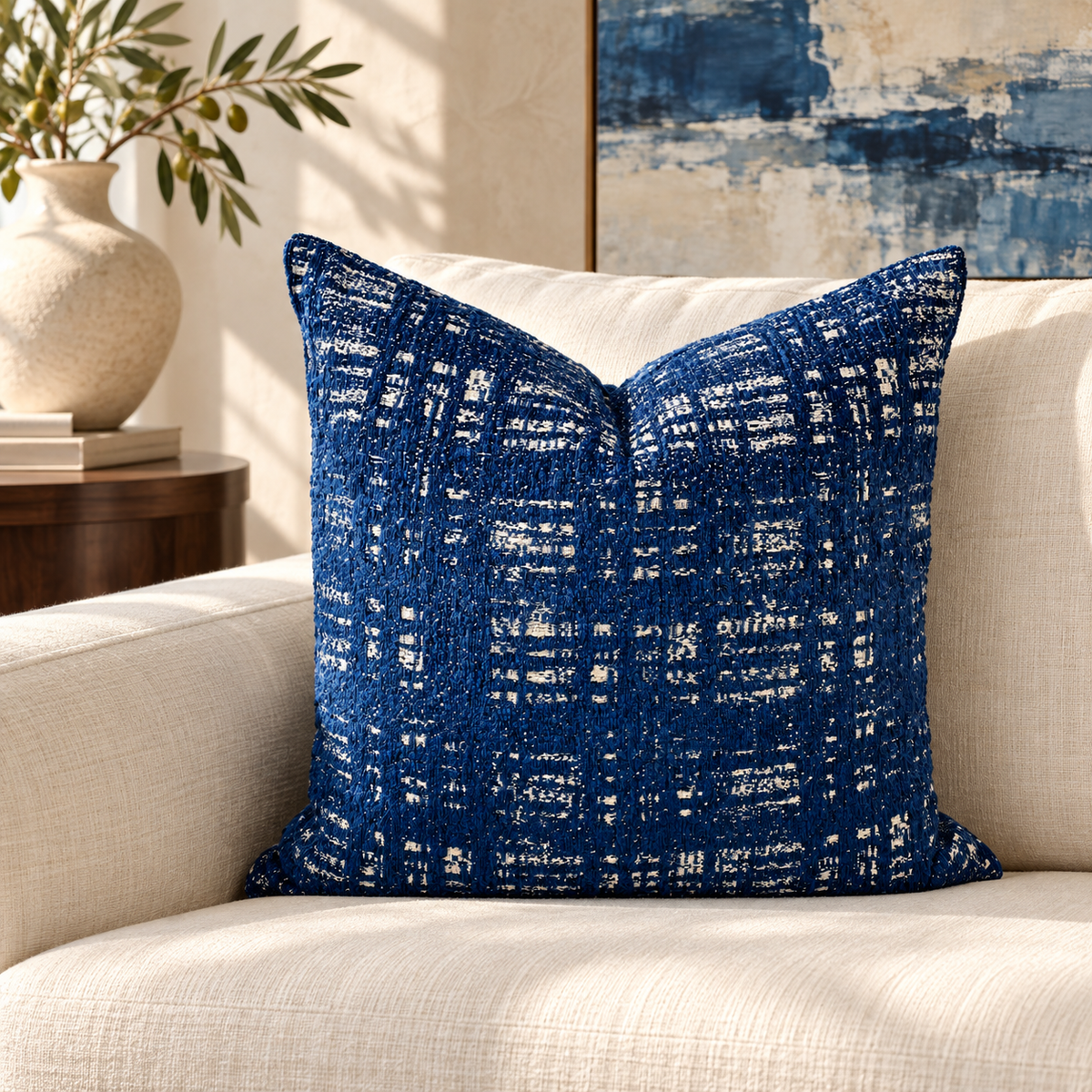 Collateral Navy – 24" × 24" Luxury Square Pillow