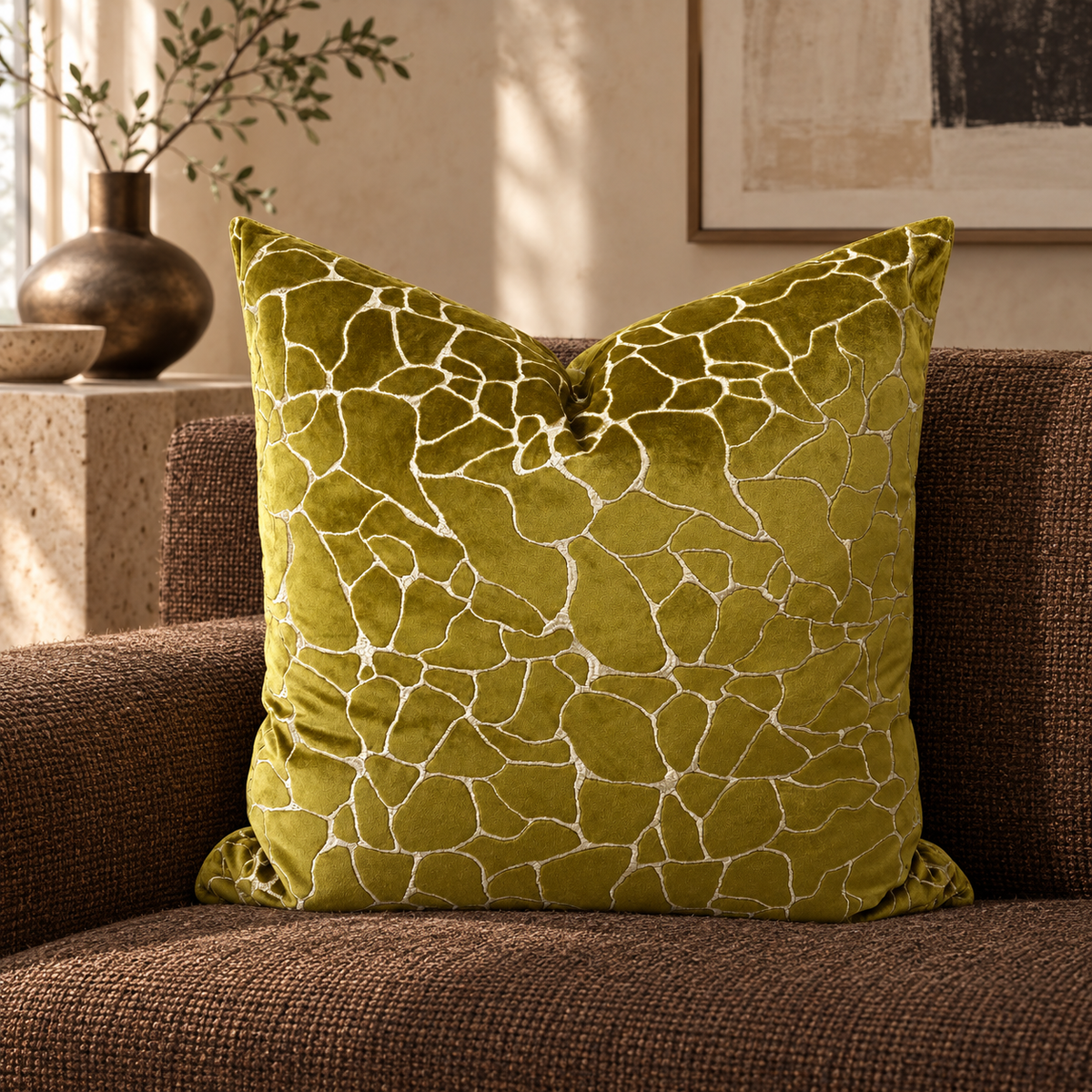 Dare Sulfur – 24" × 24" Luxury Square Pillow