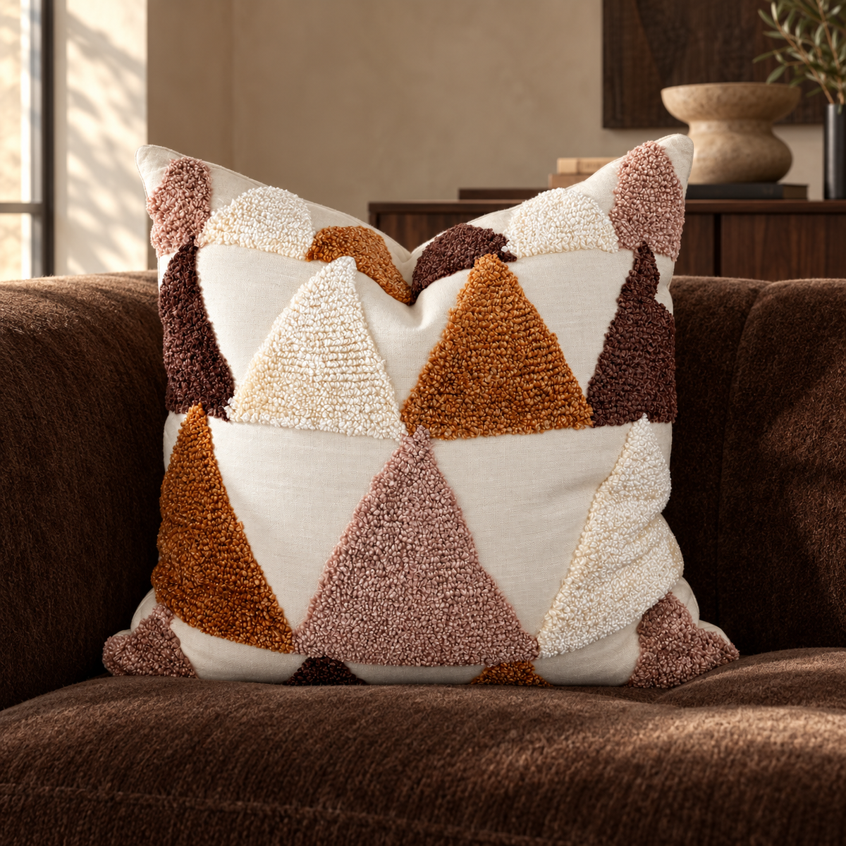 Desert Pyramids – 24" × 24" Luxury Square Pillow