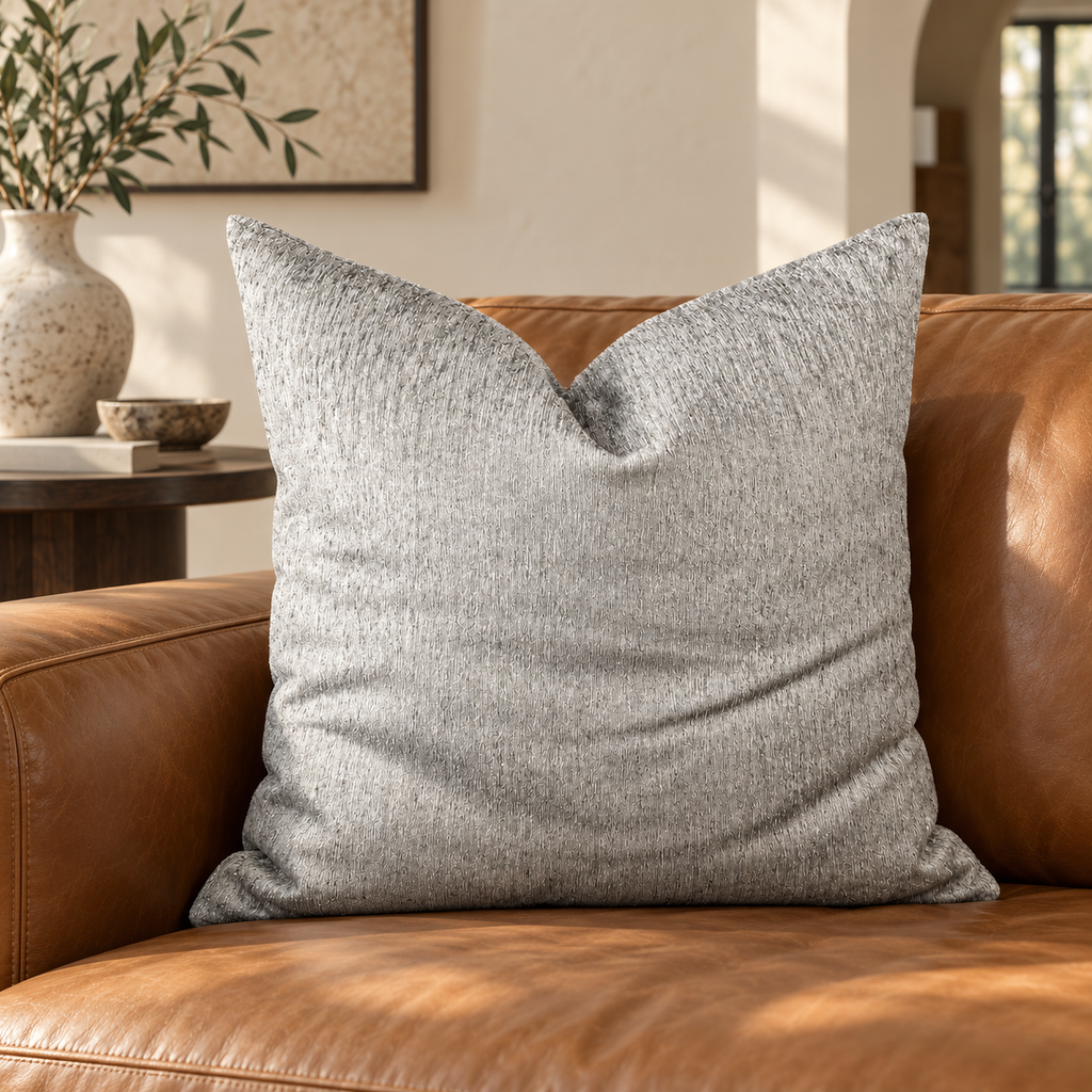 Empress Casandra Grey (Double Front) – 24" × 24" Luxury Square Pillow