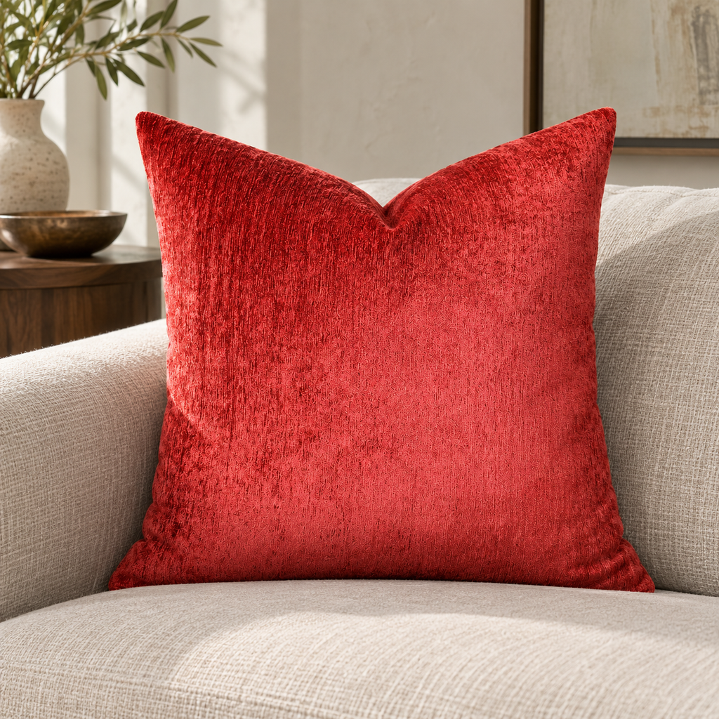 Empress Casandra Red – 24" × 24" Luxury Square Pillow
