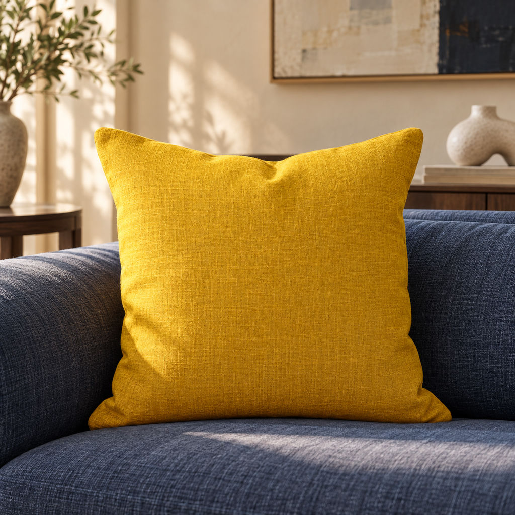 French Yellow – 24" × 24" Luxury Square Pillow