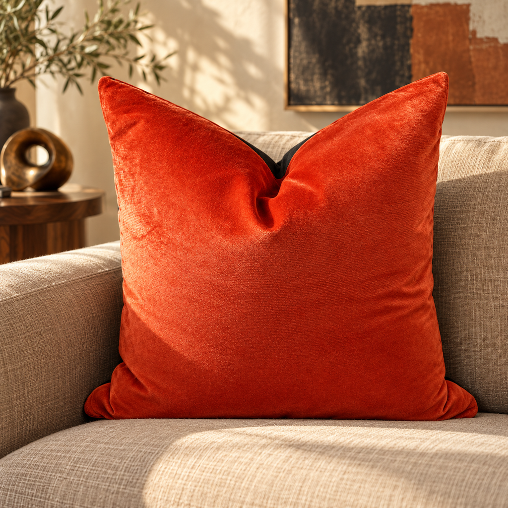 Gemini Mango Charcoal – 24" × 24" Luxury Square Pillow