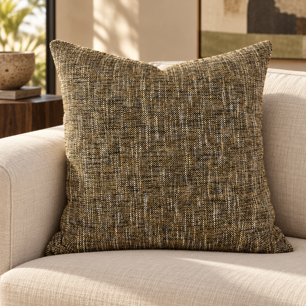 Grasscloth Granite – 24" × 24" Luxury Square Pillow