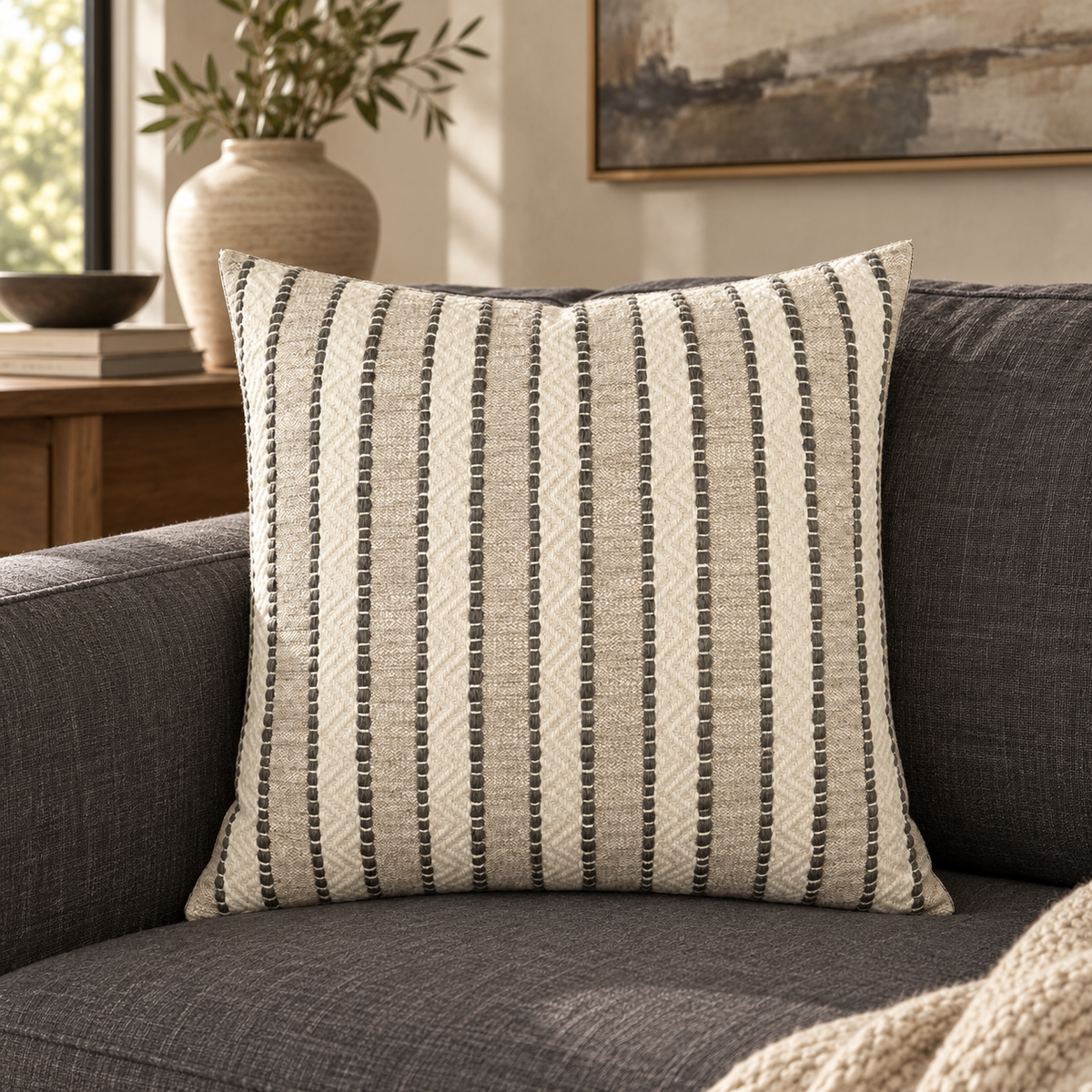 Inca Fog – 24" × 24" Luxury Square Pillow