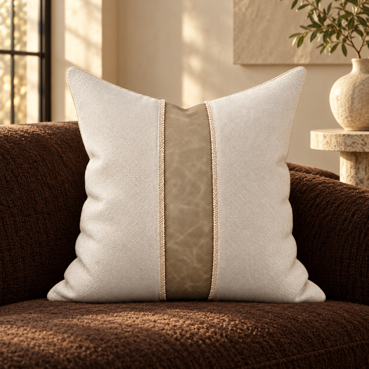 Legend Linen – 24" × 24" Luxury Square Pillow