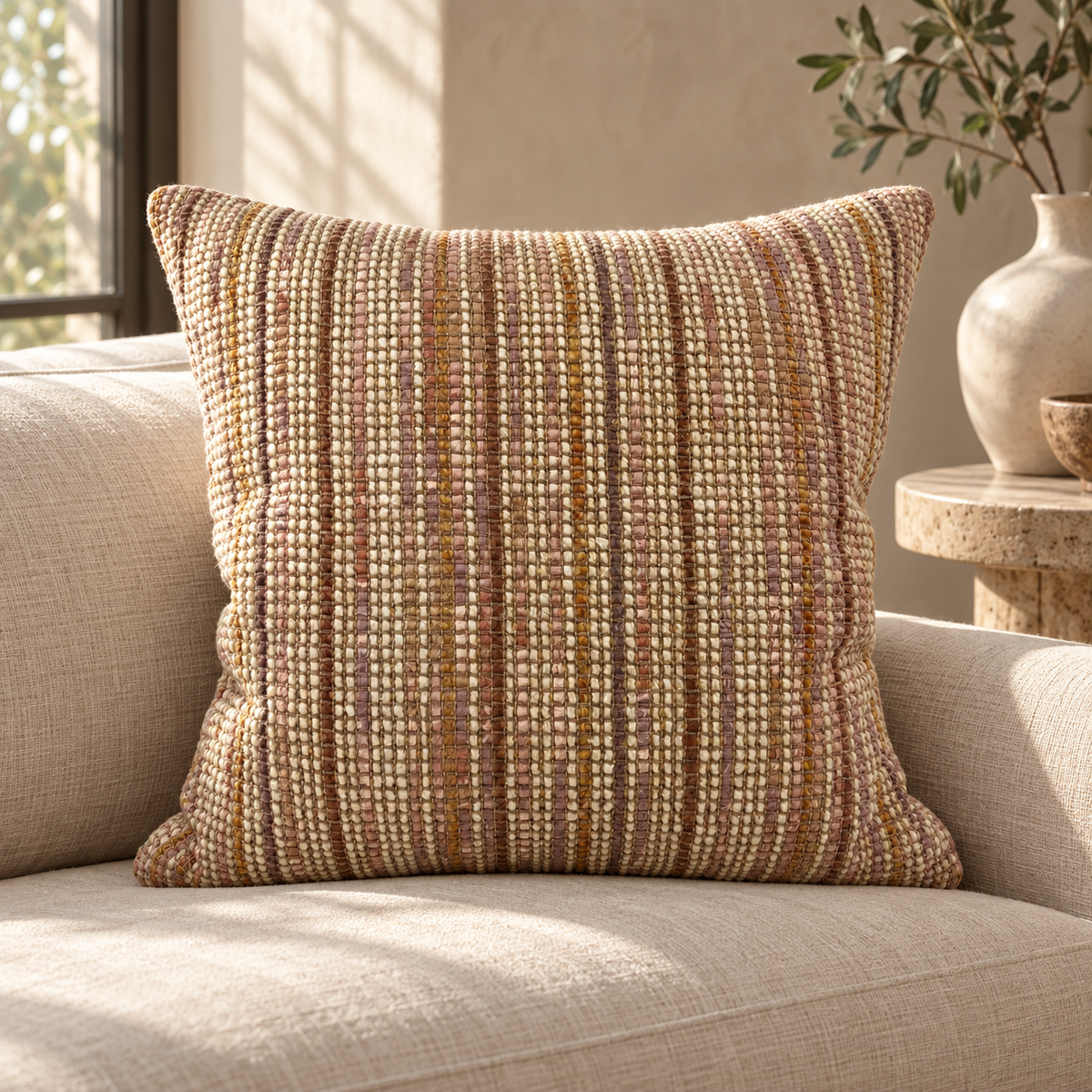 Madison Club Ribbon Rose – 24" × 24" Luxury Square Pillow