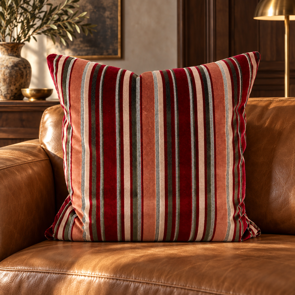 Madison Club Wine – 24" × 24" Luxury Square Pillow
