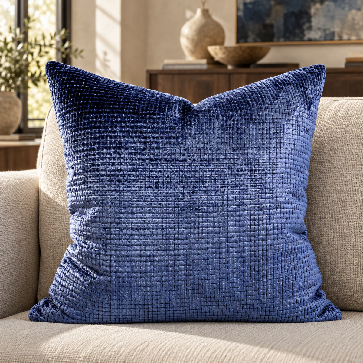 Opulence Midnight – 24" × 24" Luxury Square Pillow