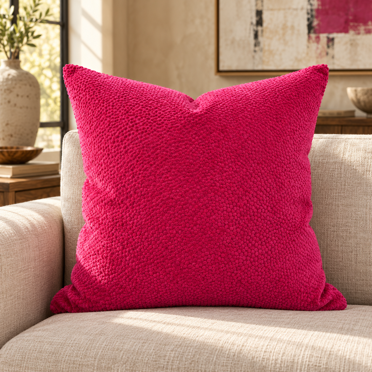 Pasadena Pink – 24" × 24" Luxury Square Pillow