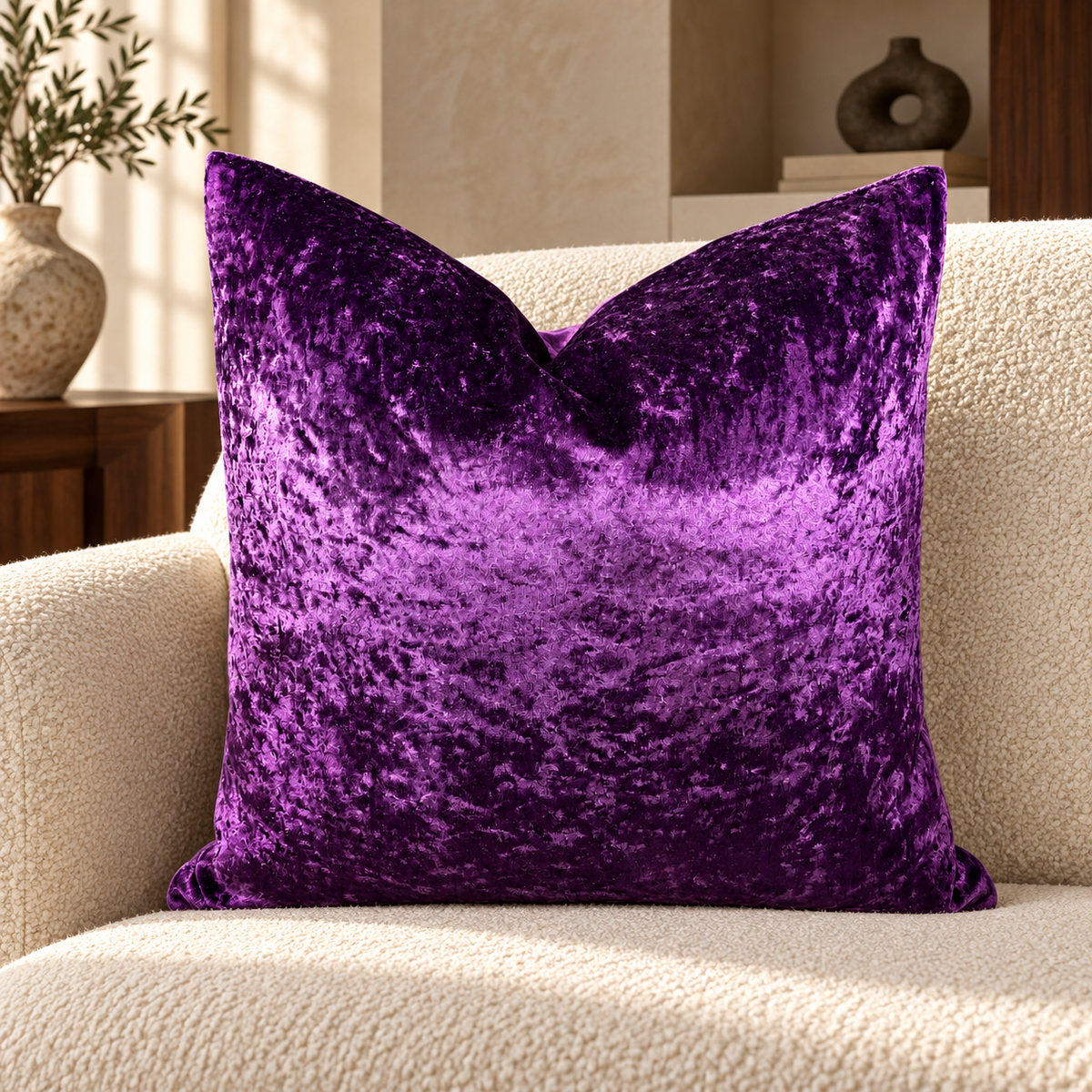 Plum Crazy Purple – 24" × 24" Luxury Square Pillow