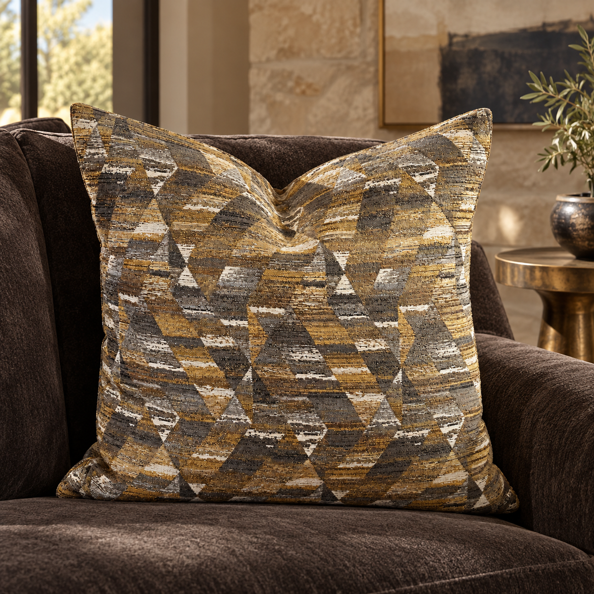 Pyramid Jewel – 24" × 24" Luxury Square Pillow