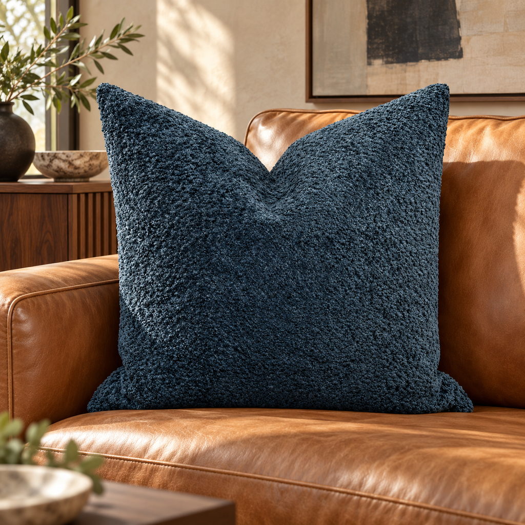 Snuggle Black – 24" × 24" Luxury Square Pillow
