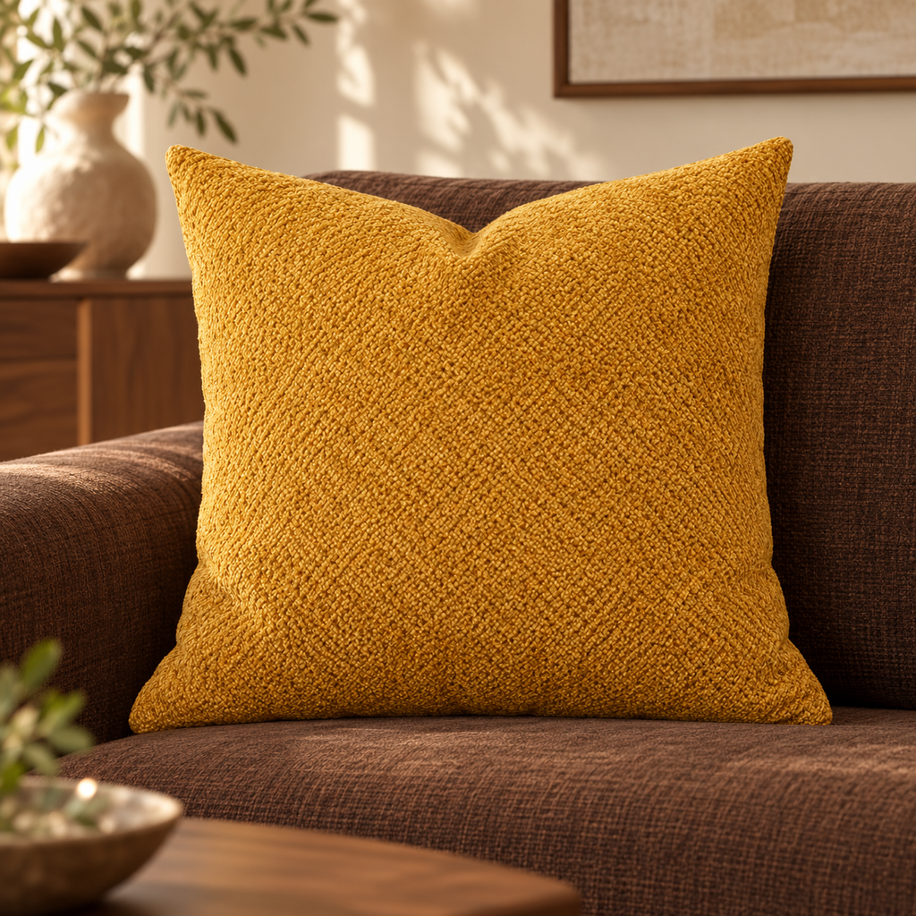Snuggle Gold – 24" × 24" Luxury Square Pillow