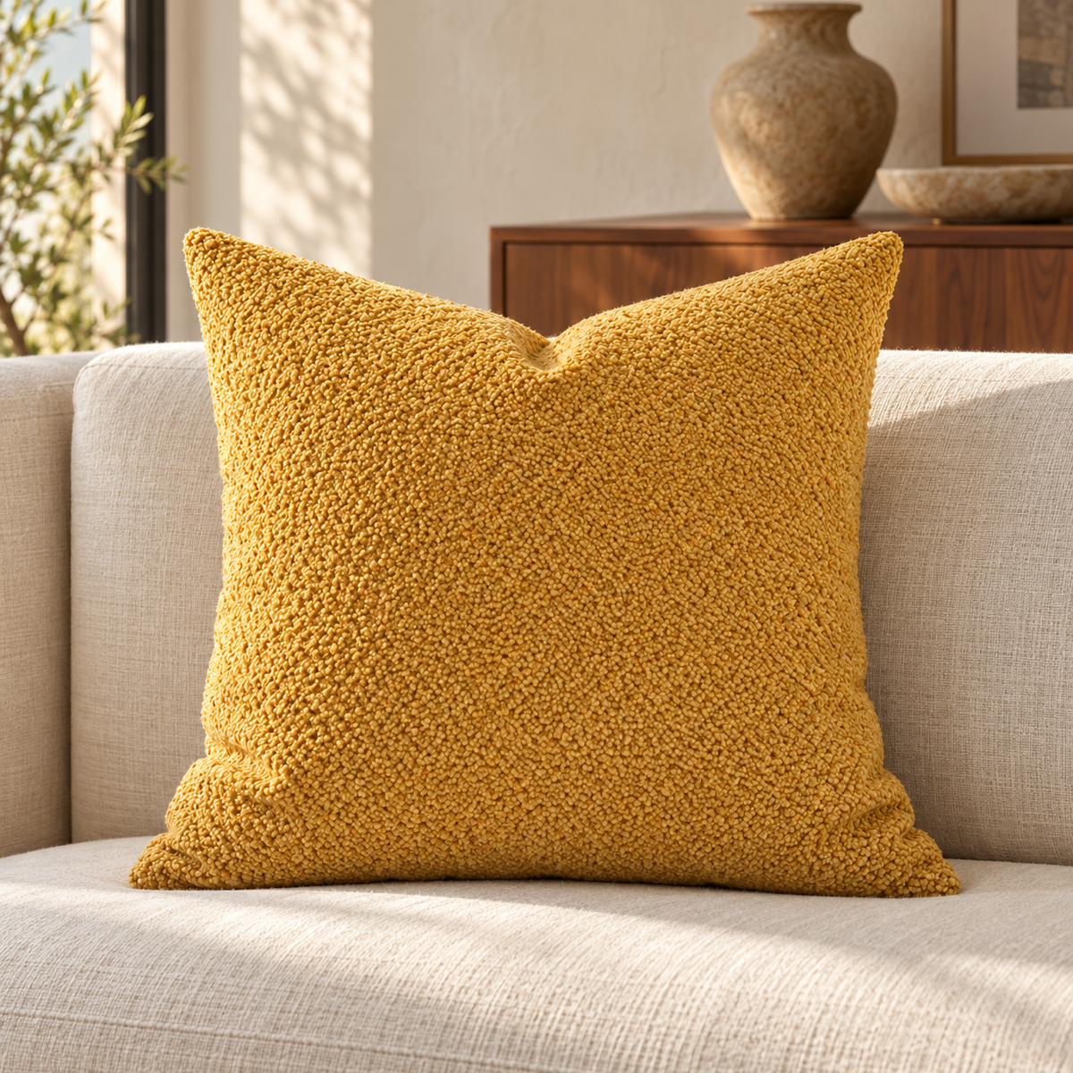 Snuggle Gold – 24" × 24" Luxury Square Pillow
