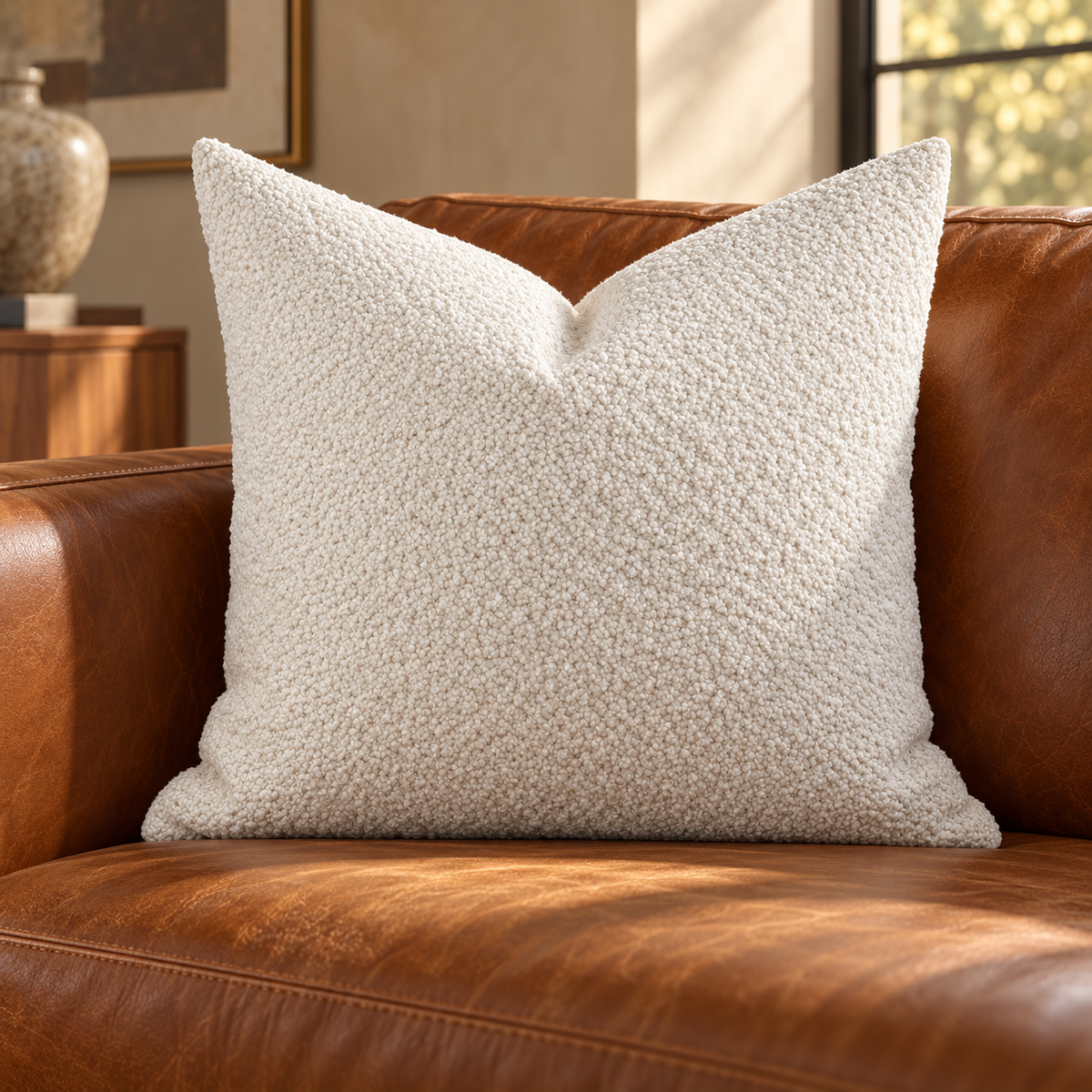 Snuggle Ivory – 24" × 24" Luxury Square Pillow