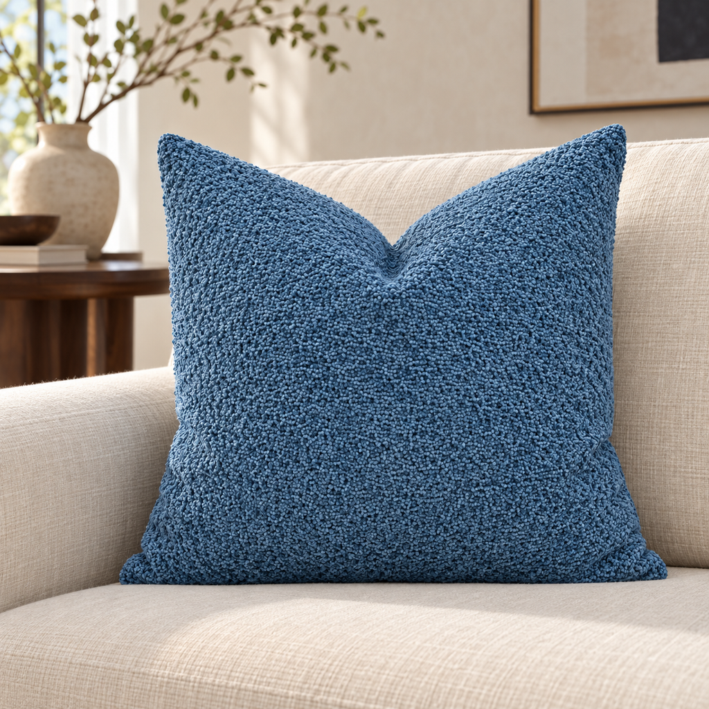 Snuggle Sapphire – 24" × 24" Luxury Square Pillow