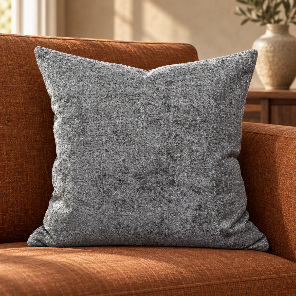 Steel Gray – 24" × 24" Luxury Square Pillow