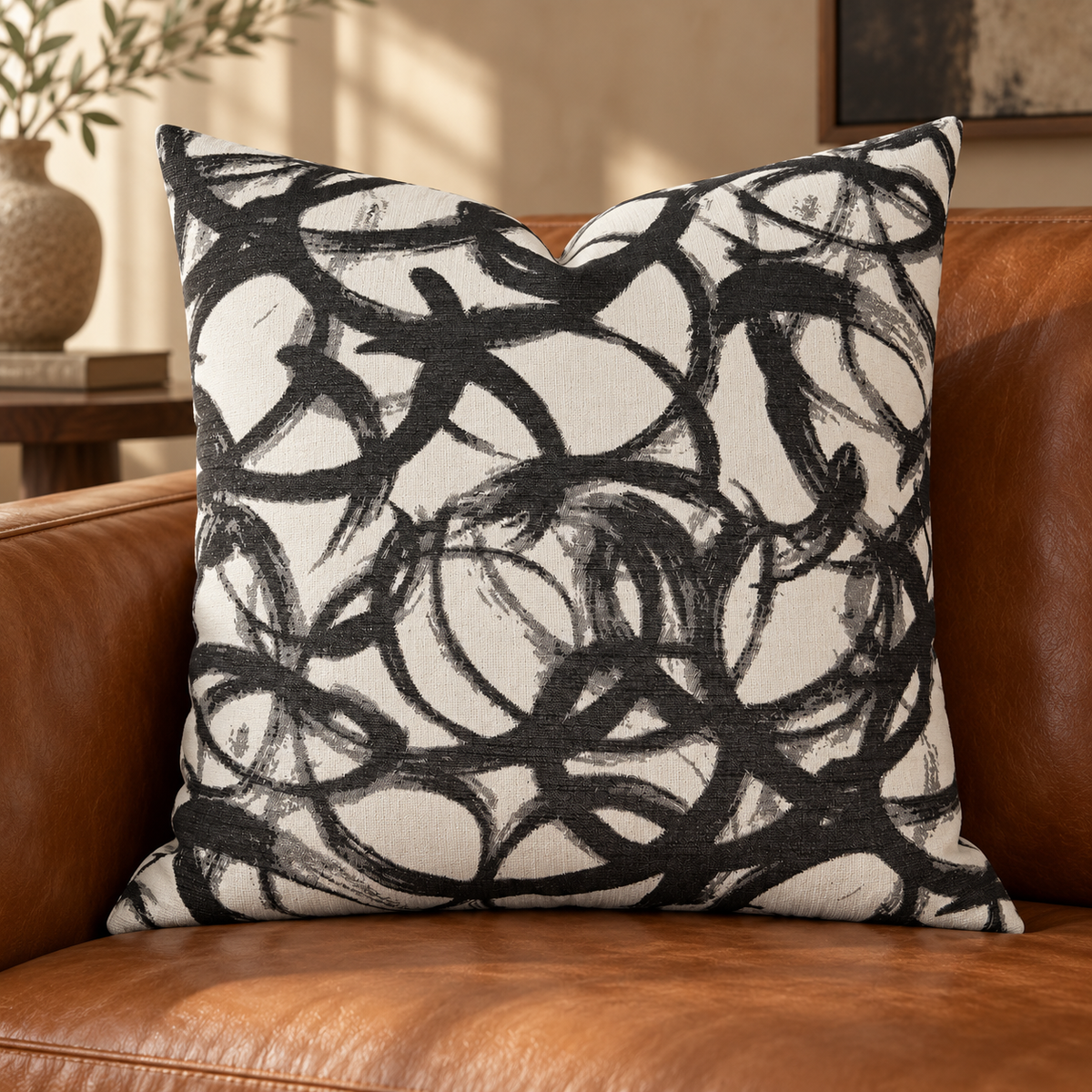 Swoosh – 24" × 24" Luxury Square Pillow