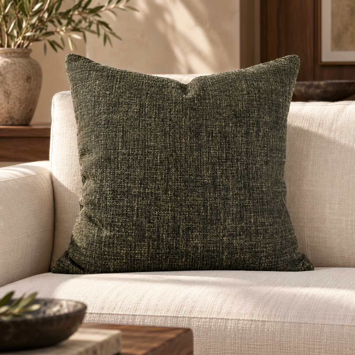 Tamarisk Slate – 24" × 24" Luxury Square Pillow