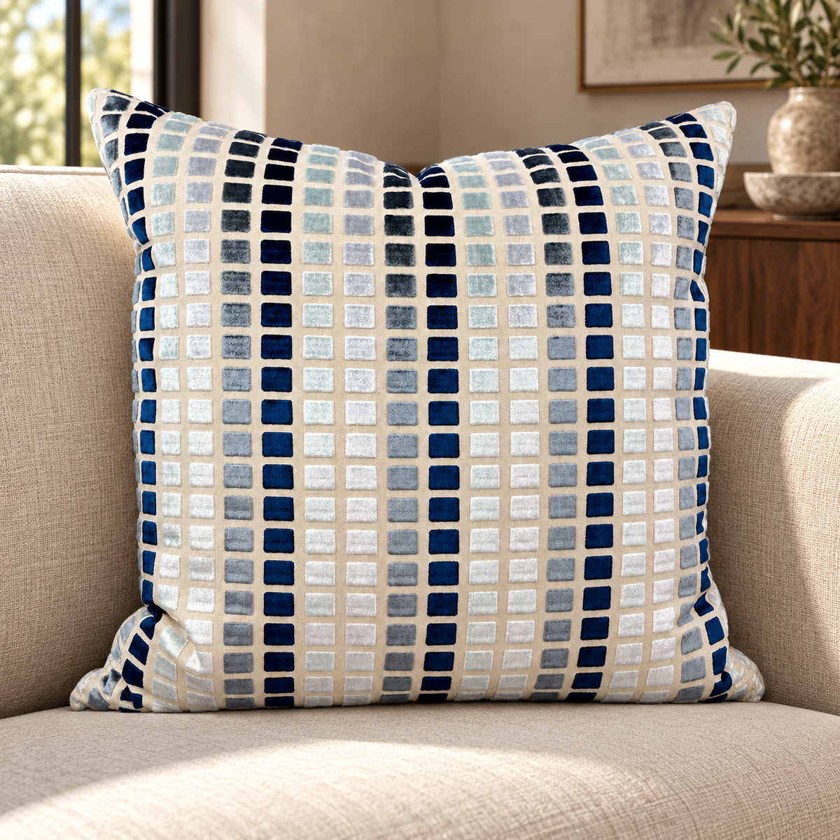 Tile Esque – 24" × 24" Luxury Square Pillow