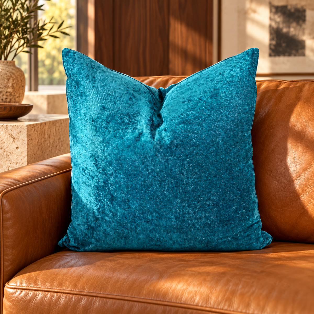 Trend Aqua – 24" × 24" Luxury Square Pillow