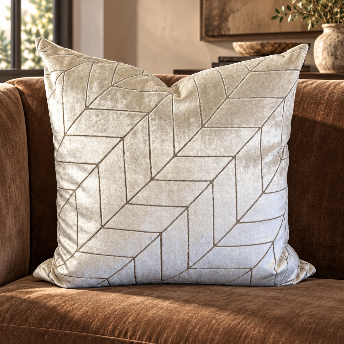 Villa Ivory – 24" × 24" Luxury Square Pillow