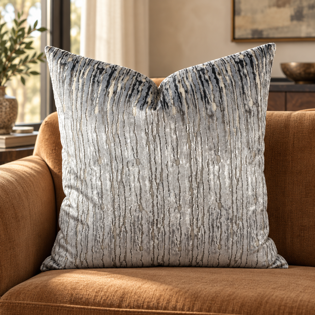 Wake Glacier – 24" × 24" Luxury Square Pillow