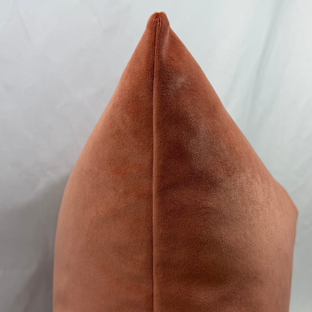 Salmon Velvet – 24" × 24" Luxury Square Pillow