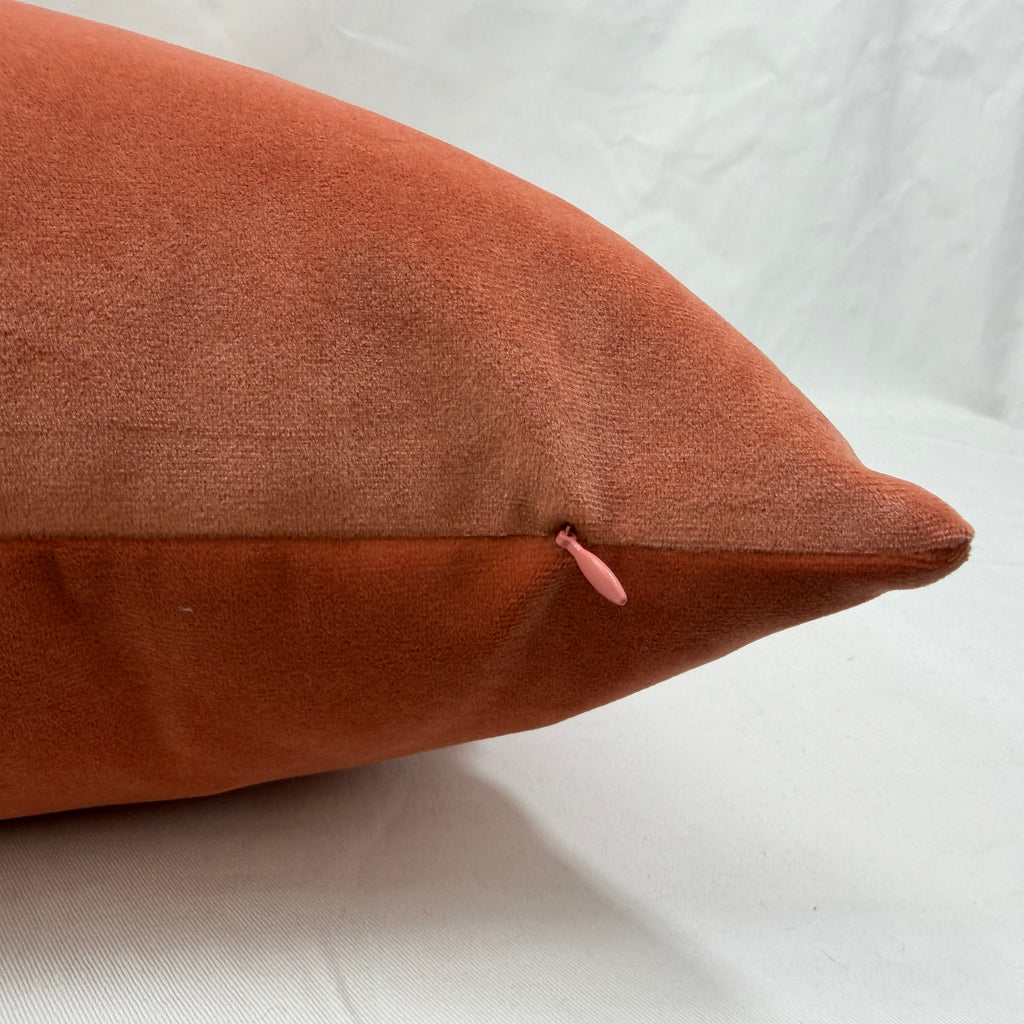 Salmon Velvet – 24" × 24" Luxury Square Pillow