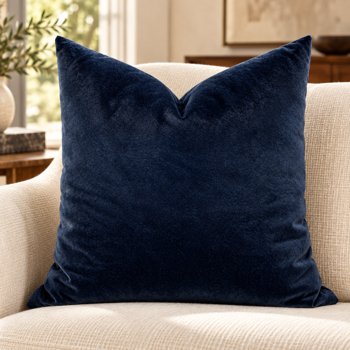 Belvedere Black – 24" × 24" Luxury Square Pillow