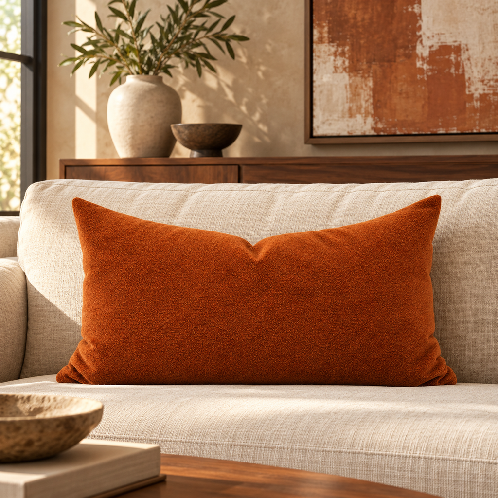 Berlin Terracotta – 24” x 14” Luxury Lumbar Pillow