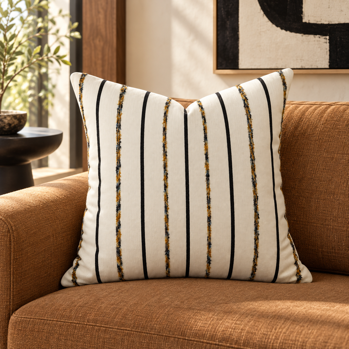 Azaria Onyx – 24" × 24" Luxury Square Pillow