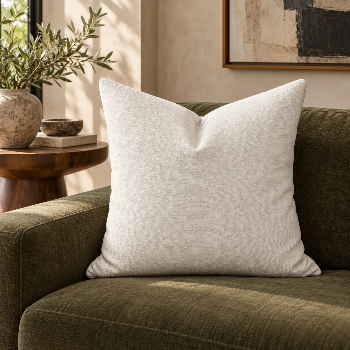 Belvedere Beach – 24" × 24" Luxury Square Pillow