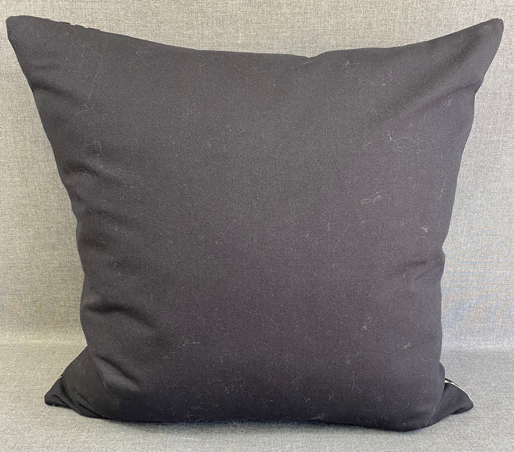Luxury Pillow - 24" x 24" - Safari Black And White Sculpted Chenille In A Zebra Design